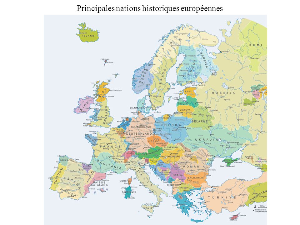 Principales nations historiques européennes