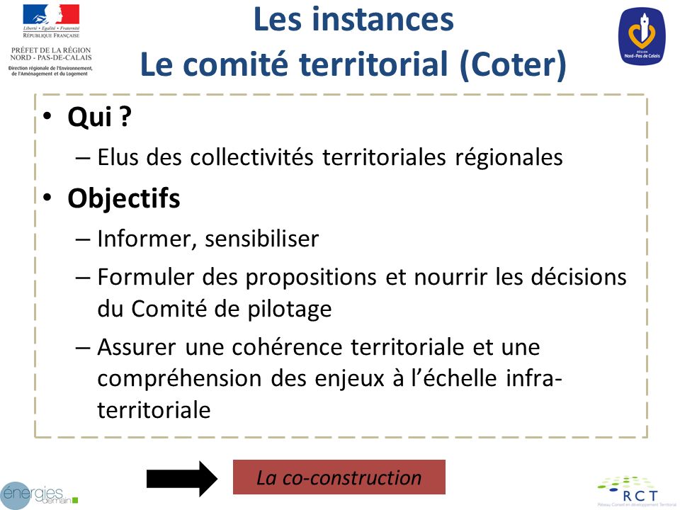 Les instances Le comité territorial (Coter)