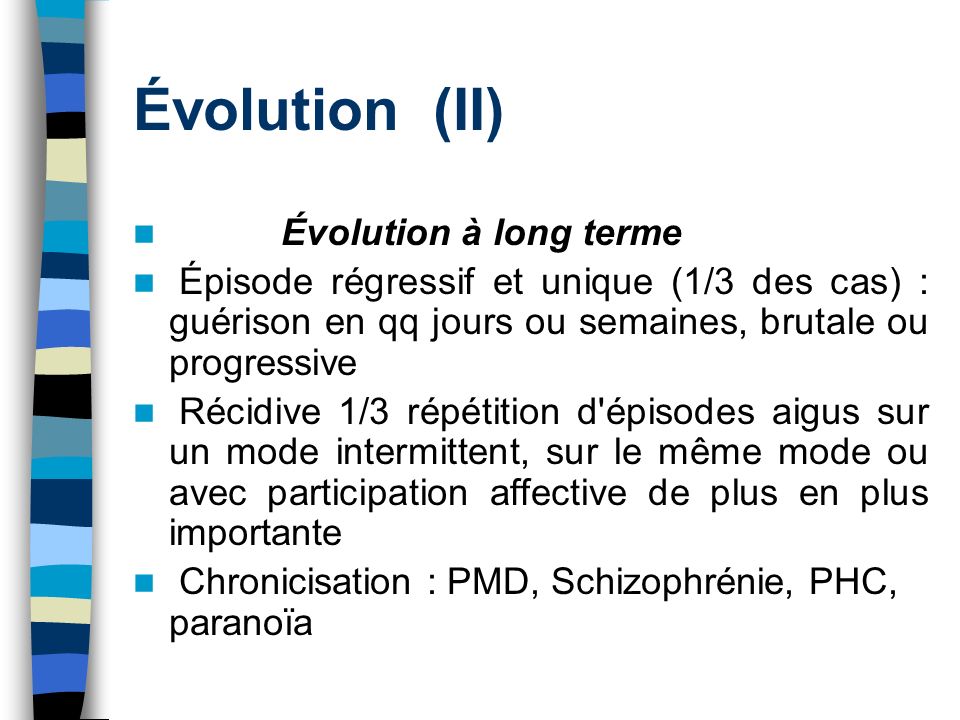 Évolution (II) Évolution à long terme