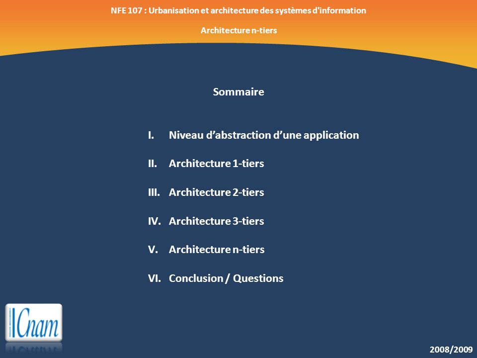 NFE 107 : Urbanisation et architecture des systèmes d information