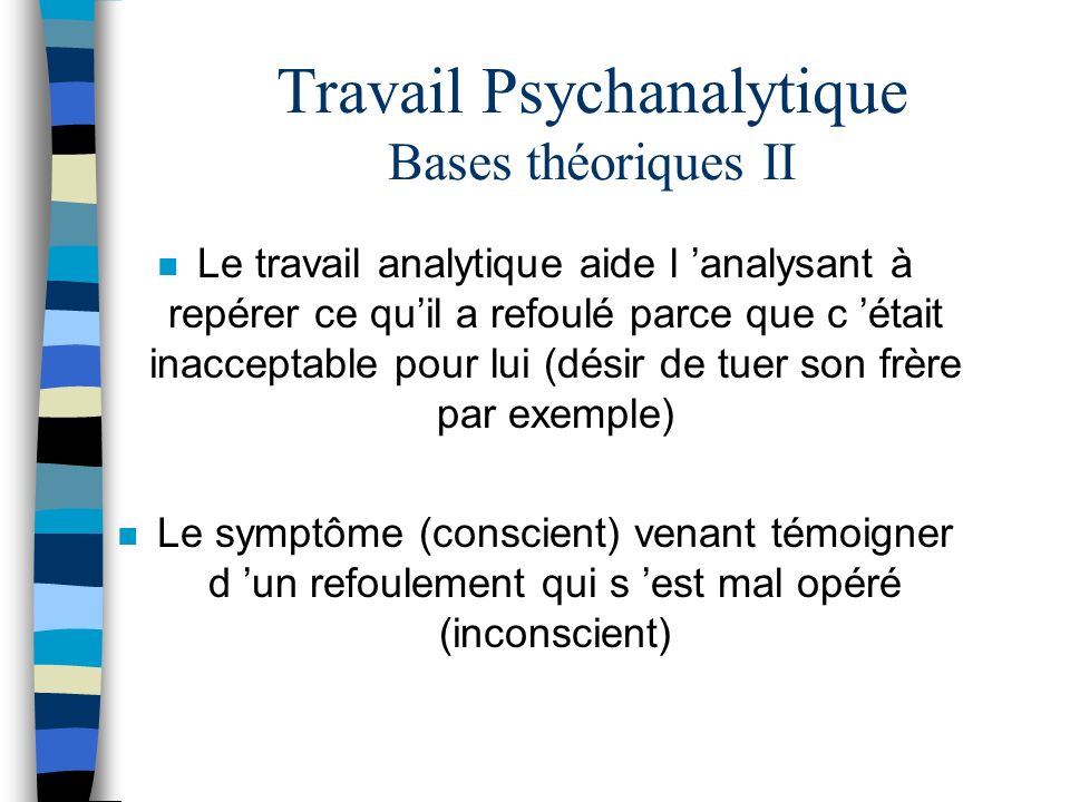 Travail Psychanalytique Bases théoriques II