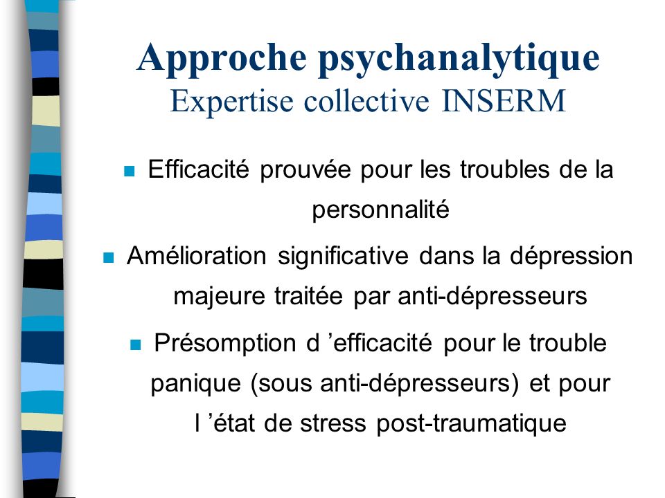 Approche psychanalytique Expertise collective INSERM
