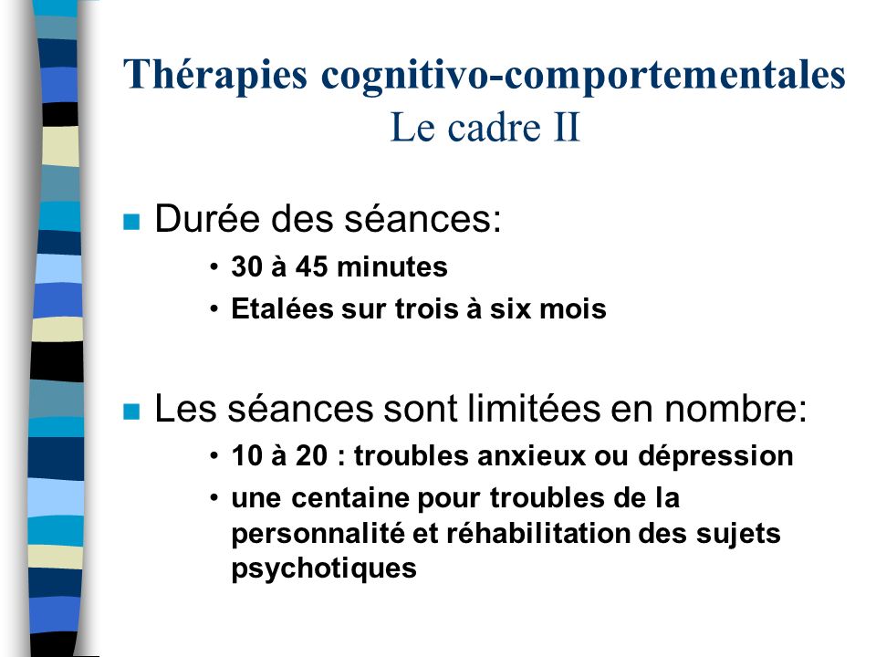 Thérapies cognitivo-comportementales Le cadre II