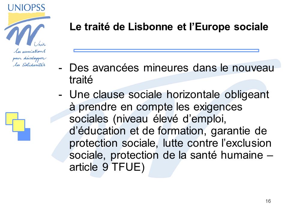 Le traité de Lisbonne et l’Europe sociale