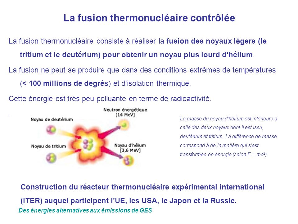 La fusion thermonucléaire contrôlée