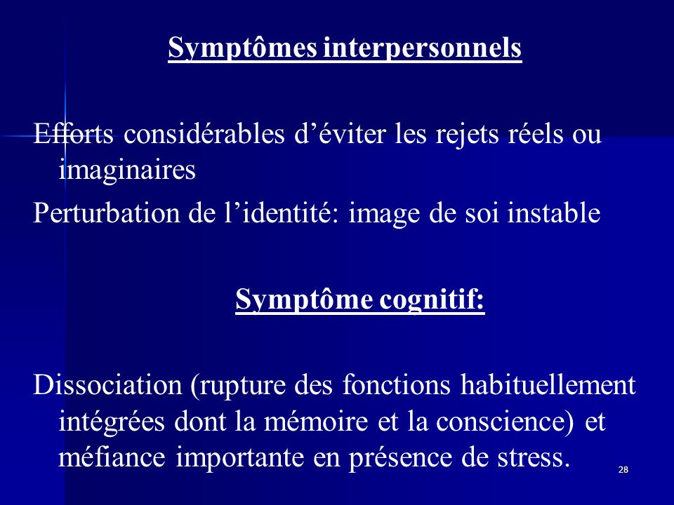 Symptômes interpersonnels