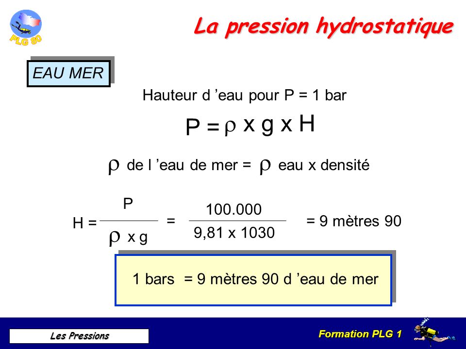 La pression hydrostatique