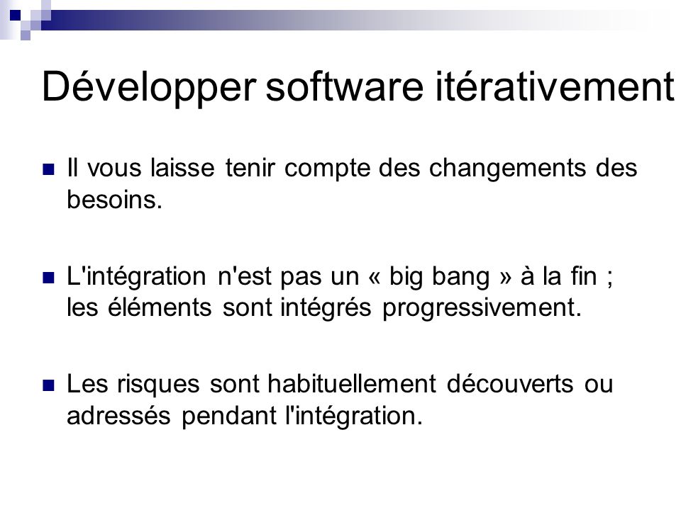 Développer software itérativement
