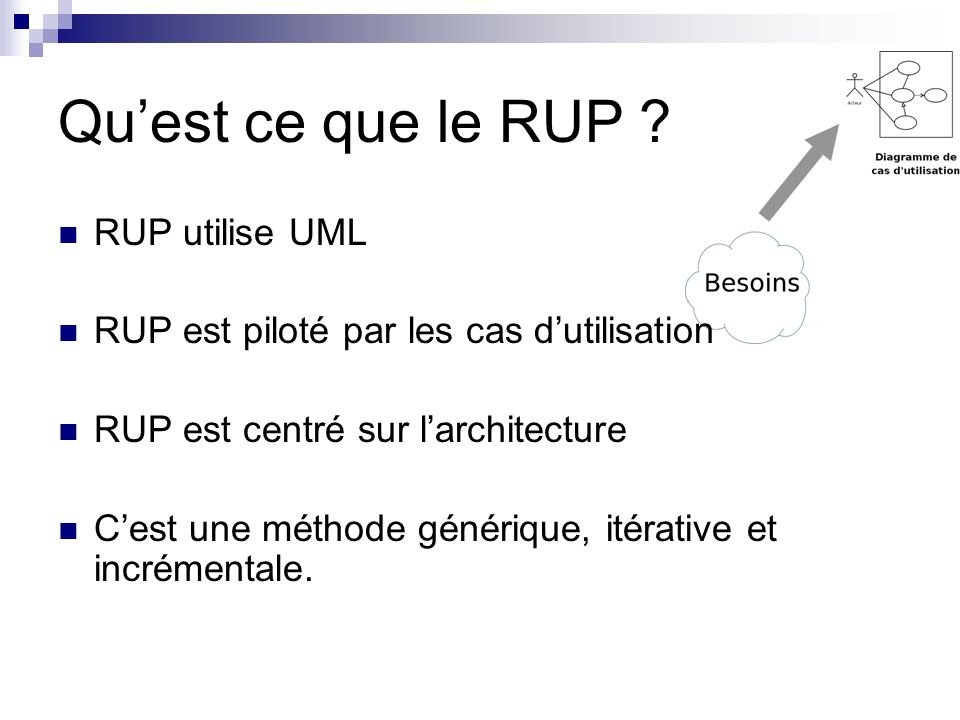 Qu’est ce que le RUP RUP utilise UML