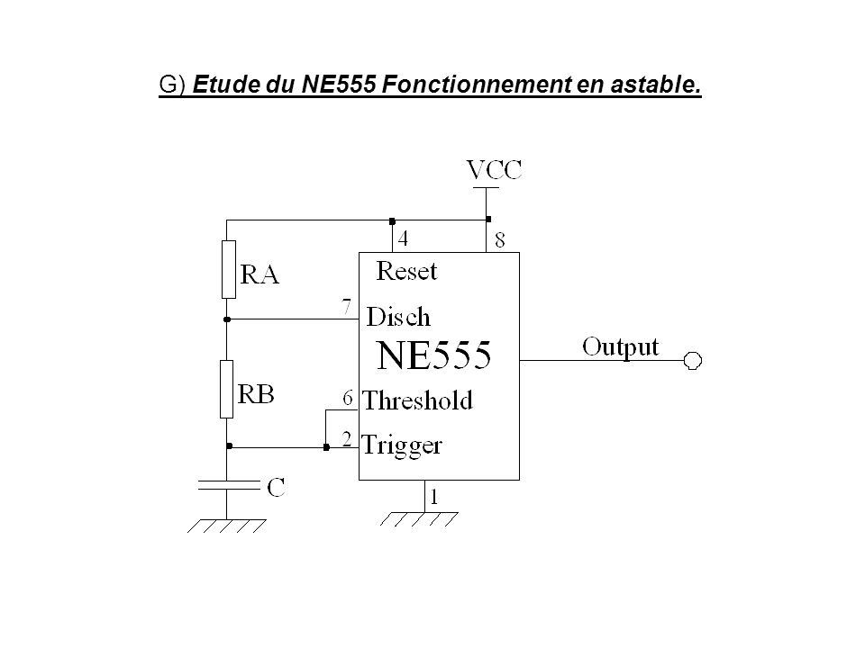 G) Etude du NE555 Fonctionnement en astable.