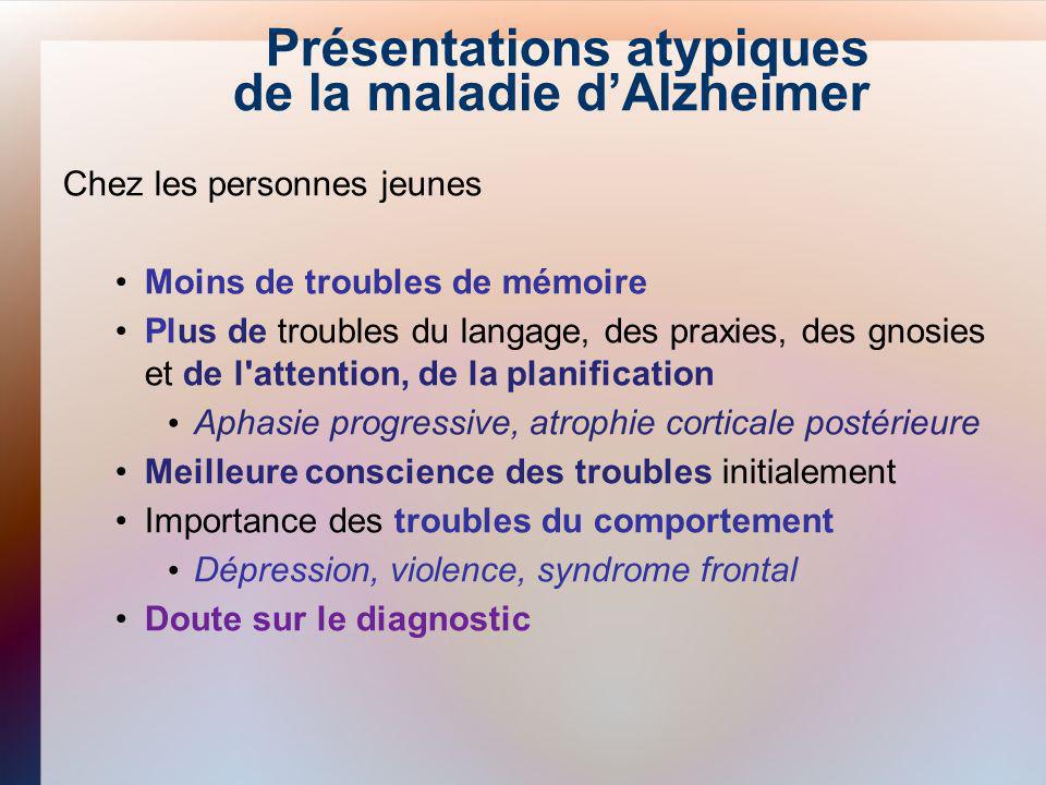 Présentations atypiques de la maladie d’Alzheimer