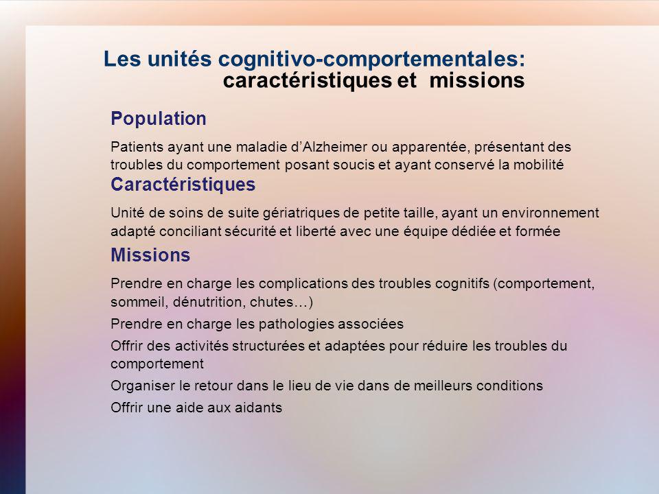 Les unités cognitivo-comportementales: caractéristiques et missions