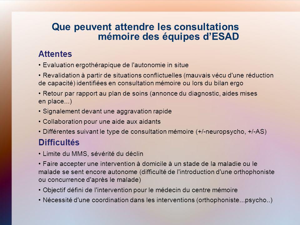 Que peuvent attendre les consultations mémoire des équipes d’ESAD