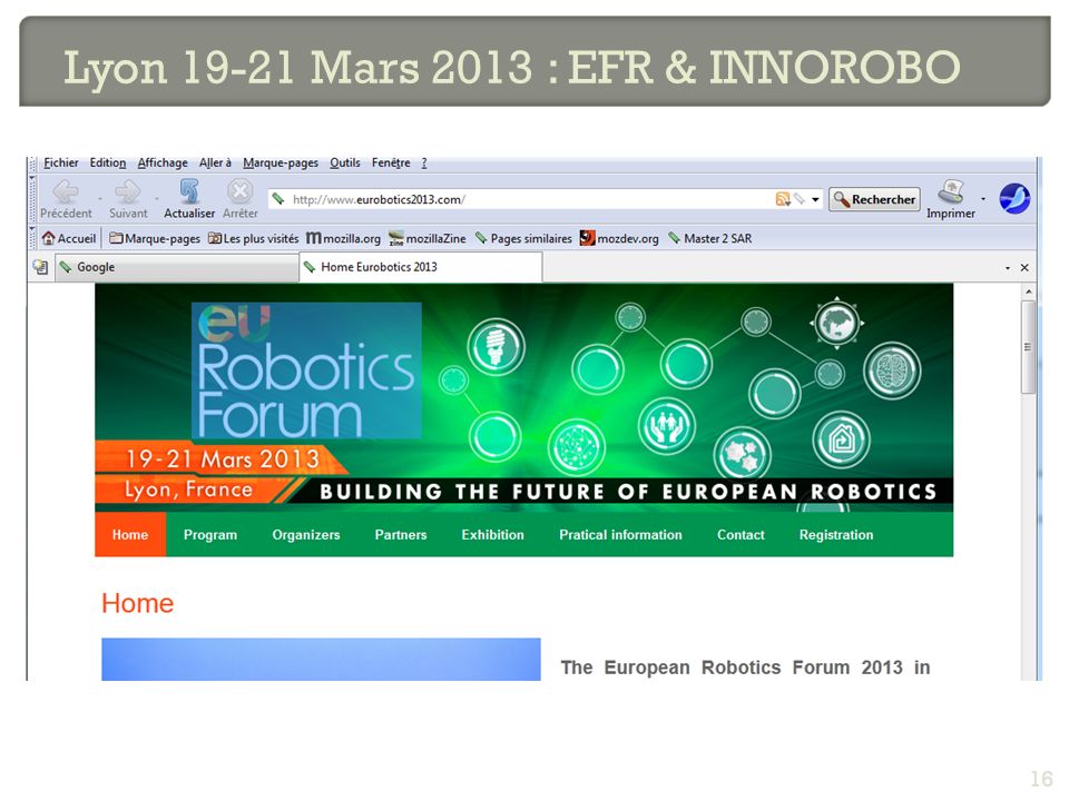 Lyon Mars 2013 : EFR & INNOROBO