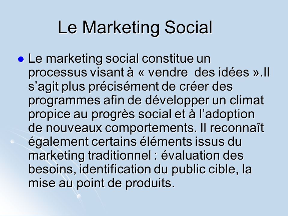 Le Marketing Social