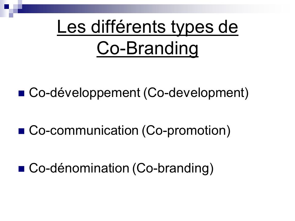 Les différents types de Co-Branding