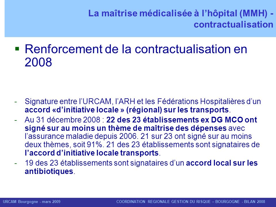 La maîtrise médicalisée à l’hôpital (MMH) - contractualisation