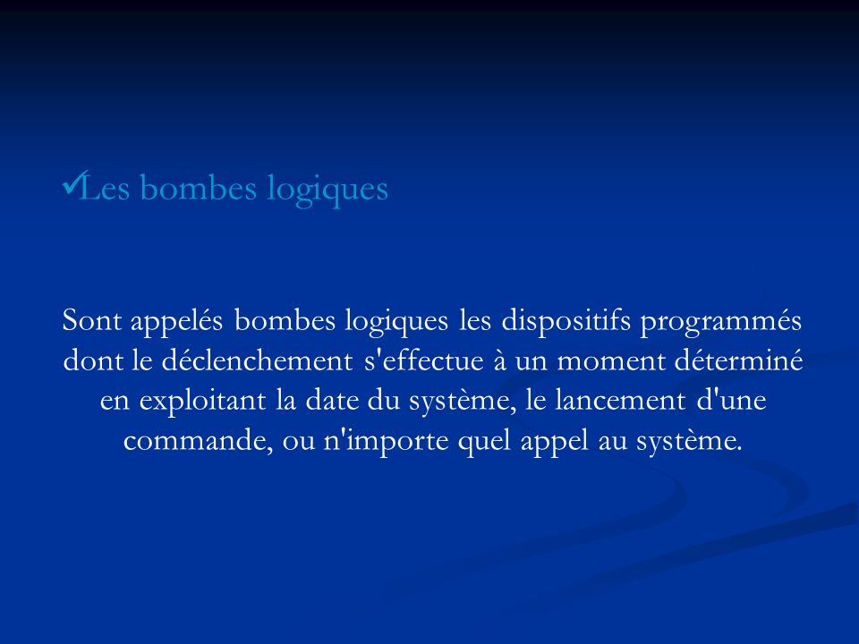 Les bombes logiques