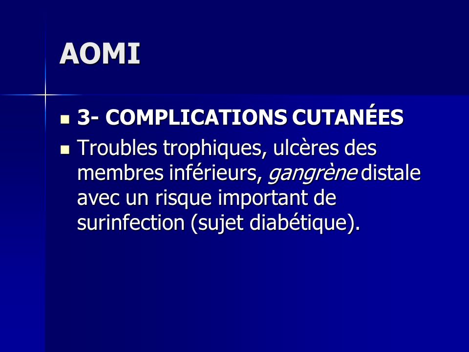 AOMI 3- COMPLICATIONS CUTANÉES
