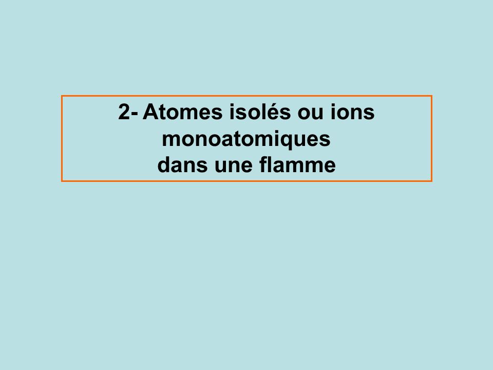 2- Atomes isolés ou ions monoatomiques