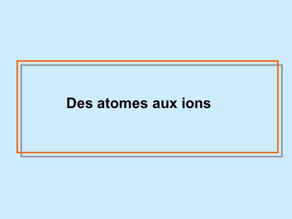 Des atomes aux ions