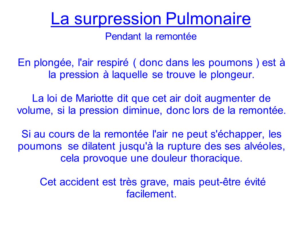 La surpression Pulmonaire