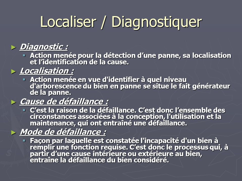 Localiser / Diagnostiquer