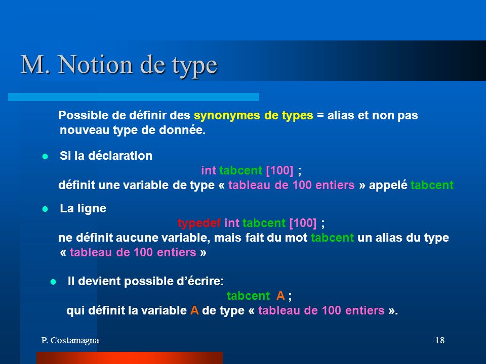 typedef int tabcent [100] ;