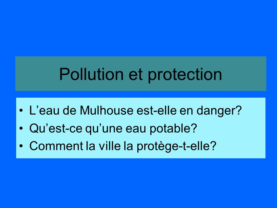 Pollution et protection