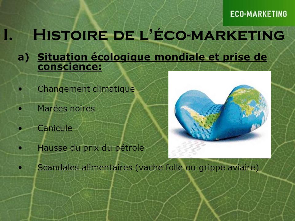 I. Histoire de l’éco-marketing