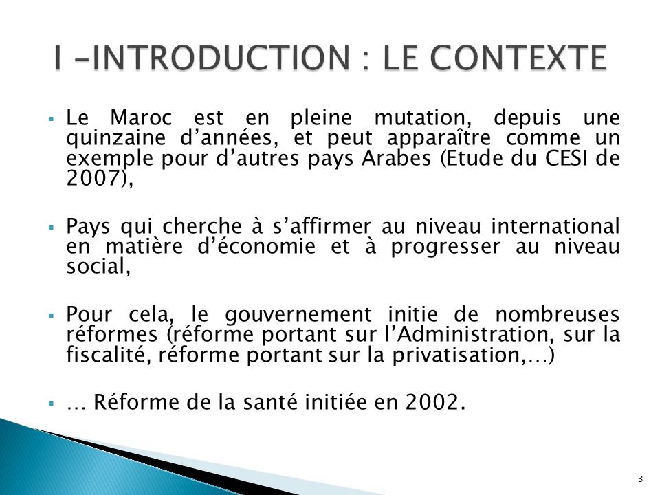 I –INTRODUCTION : LE CONTEXTE