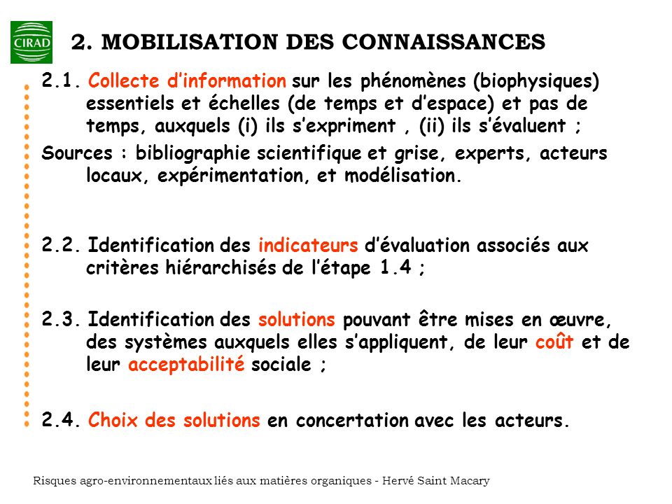 2. MOBILISATION DES CONNAISSANCES