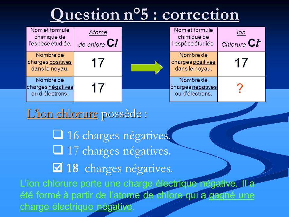 Question n°5 : correction