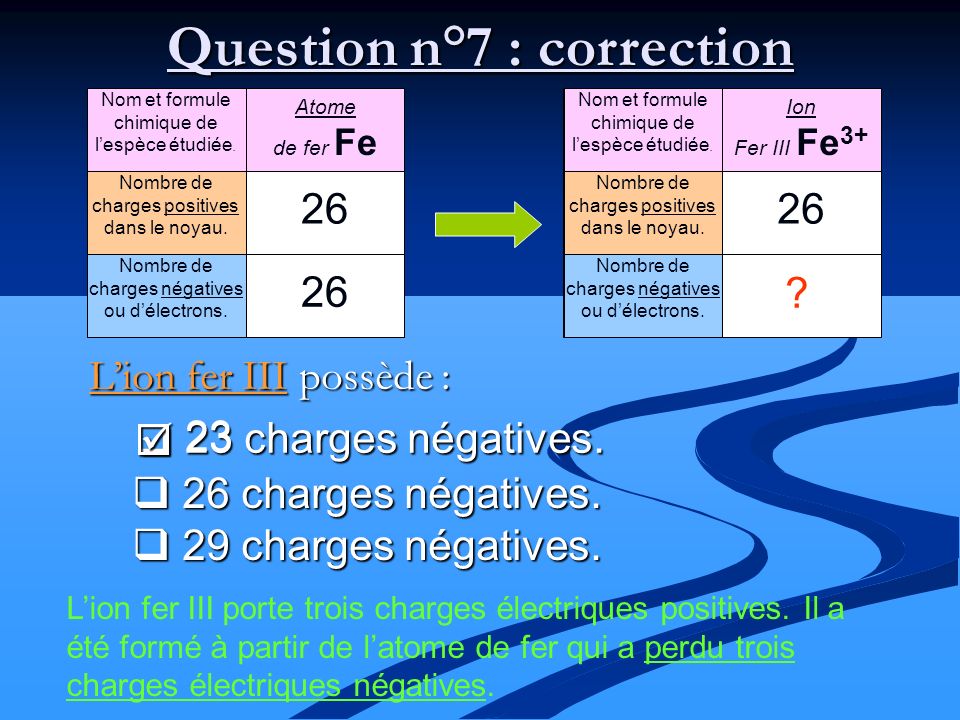 Question n°7 : correction