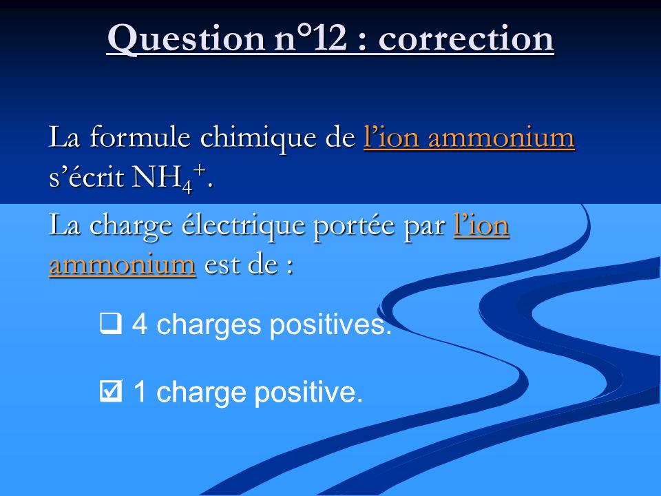 Question n°12 : correction