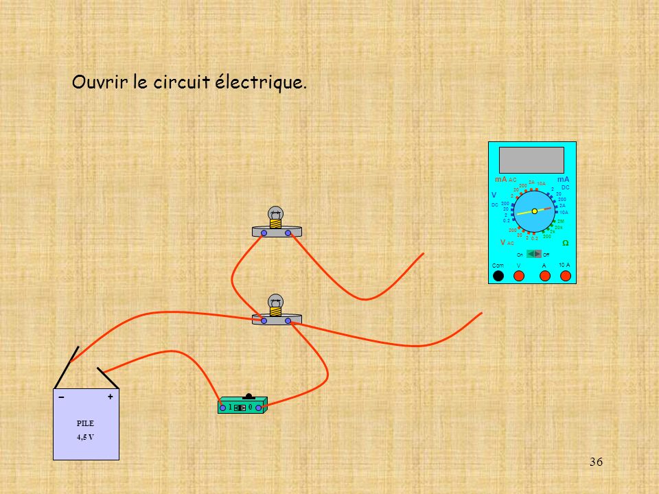 Ouvrir le circuit électrique.