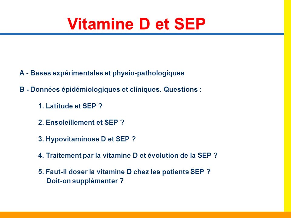 Vitamine D et SEP