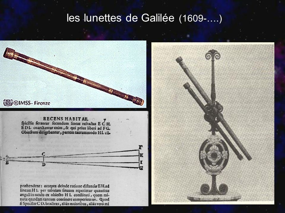 les lunettes de Galilée (1609-….)