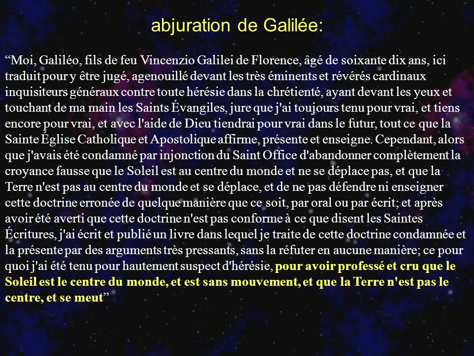 abjuration de Galilée: