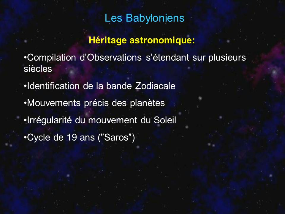 Héritage astronomique: