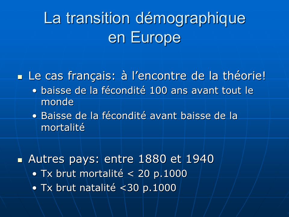 La transition démographique en Europe