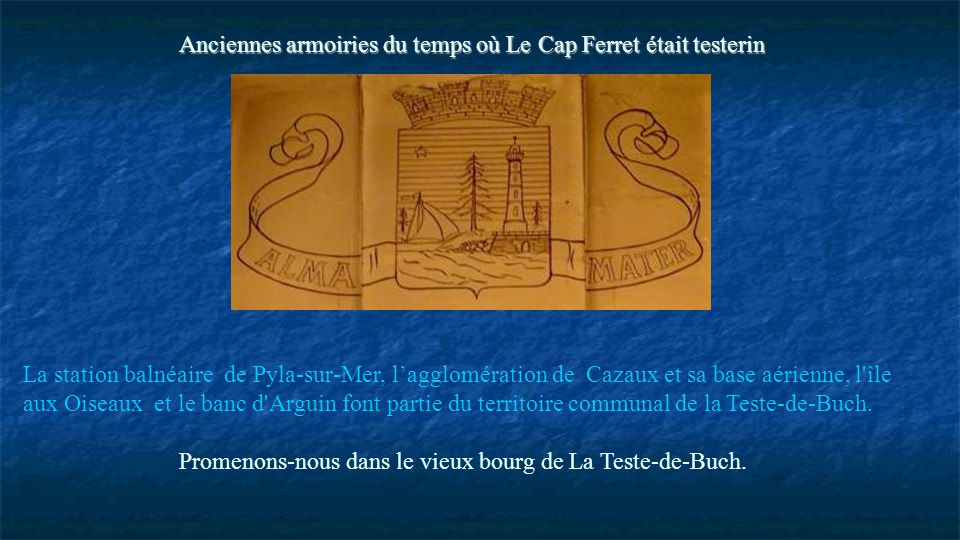 Anciennes armoiries du temps où Le Cap Ferret était testerin