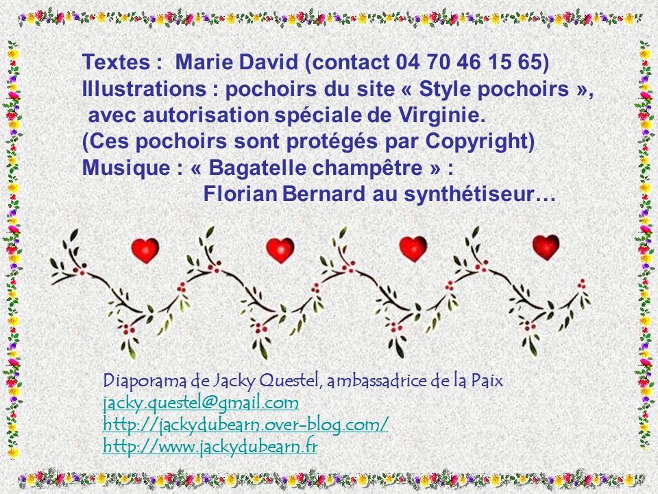 Textes : Marie David (contact )