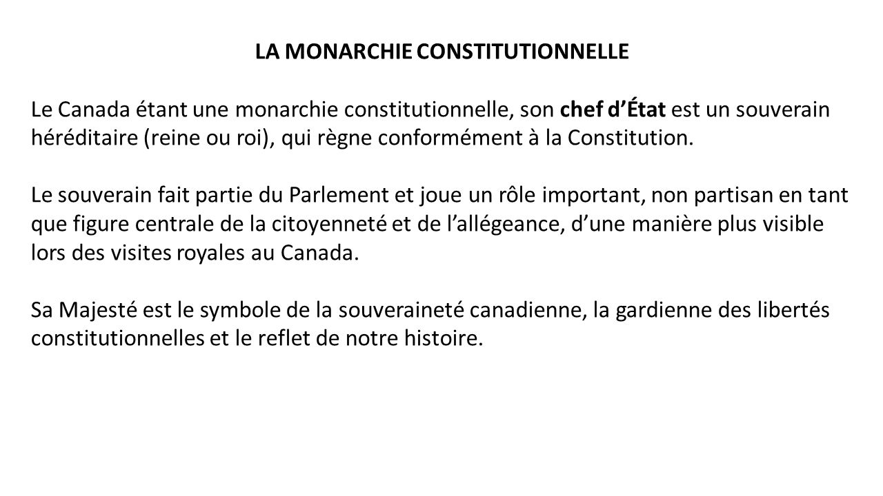 LA MONARCHIE CONSTITUTIONNELLE