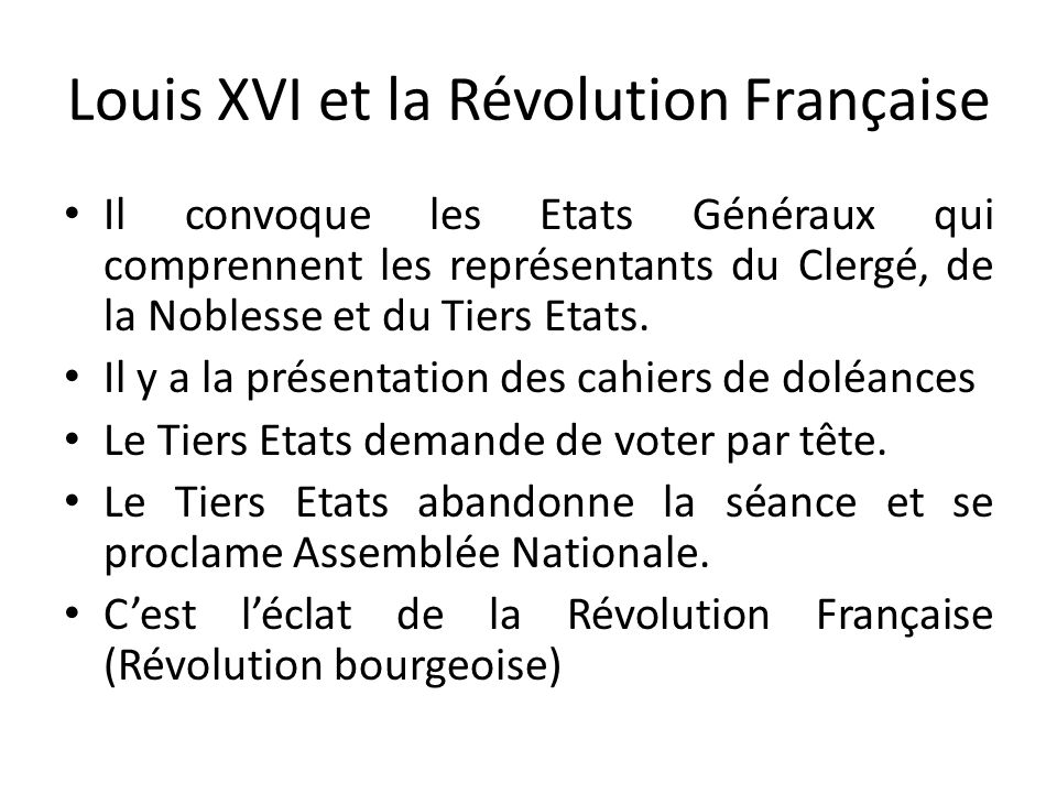 Louis XVI et la Révolution Française