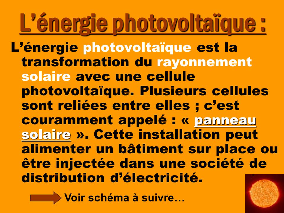L’énergie photovoltaïque :