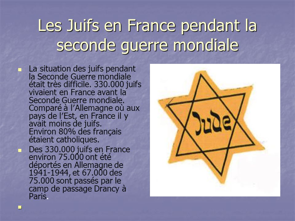 Les Juifs en France pendant la seconde guerre mondiale