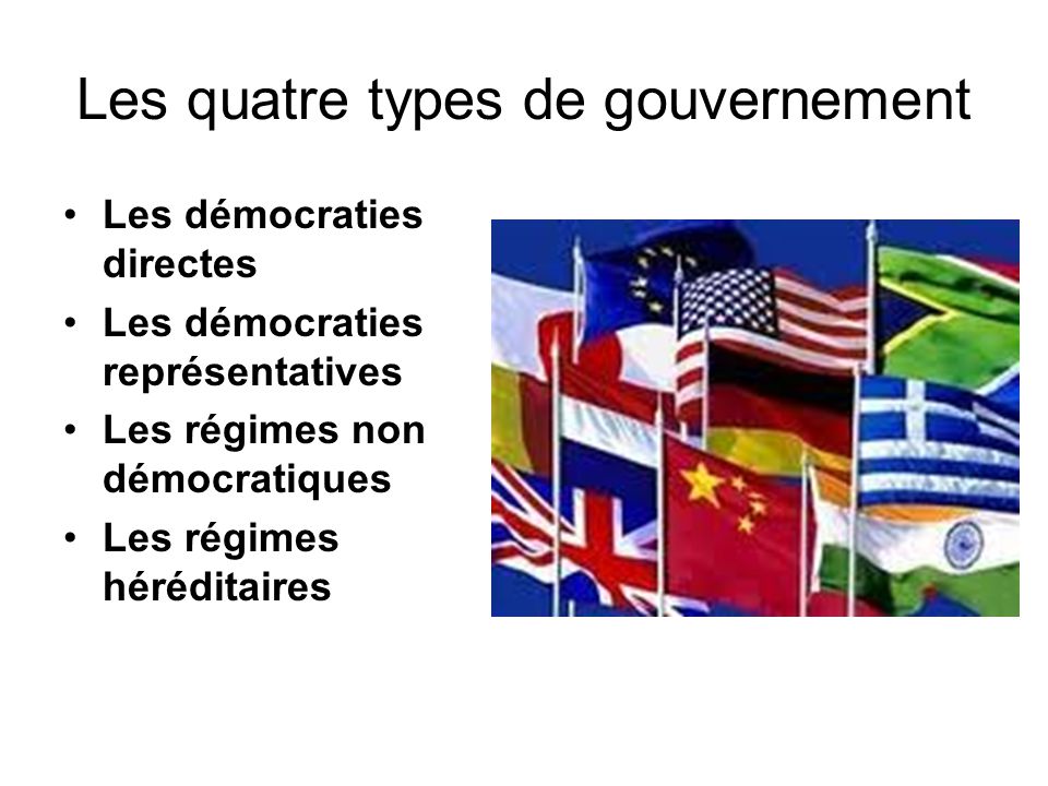 Les quatre types de gouvernement