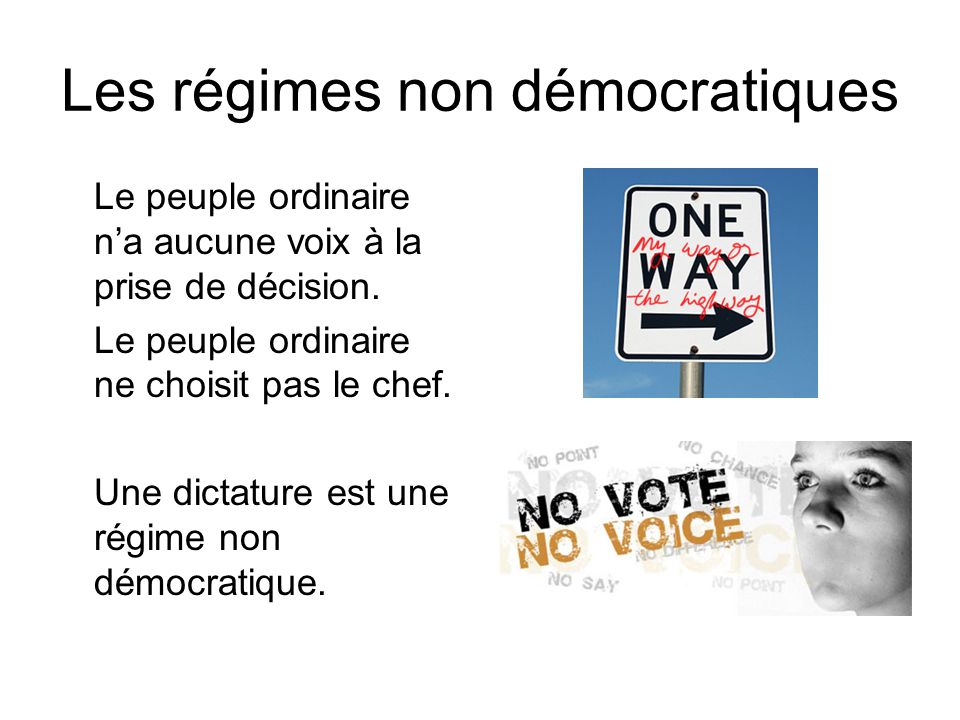 Les régimes non démocratiques