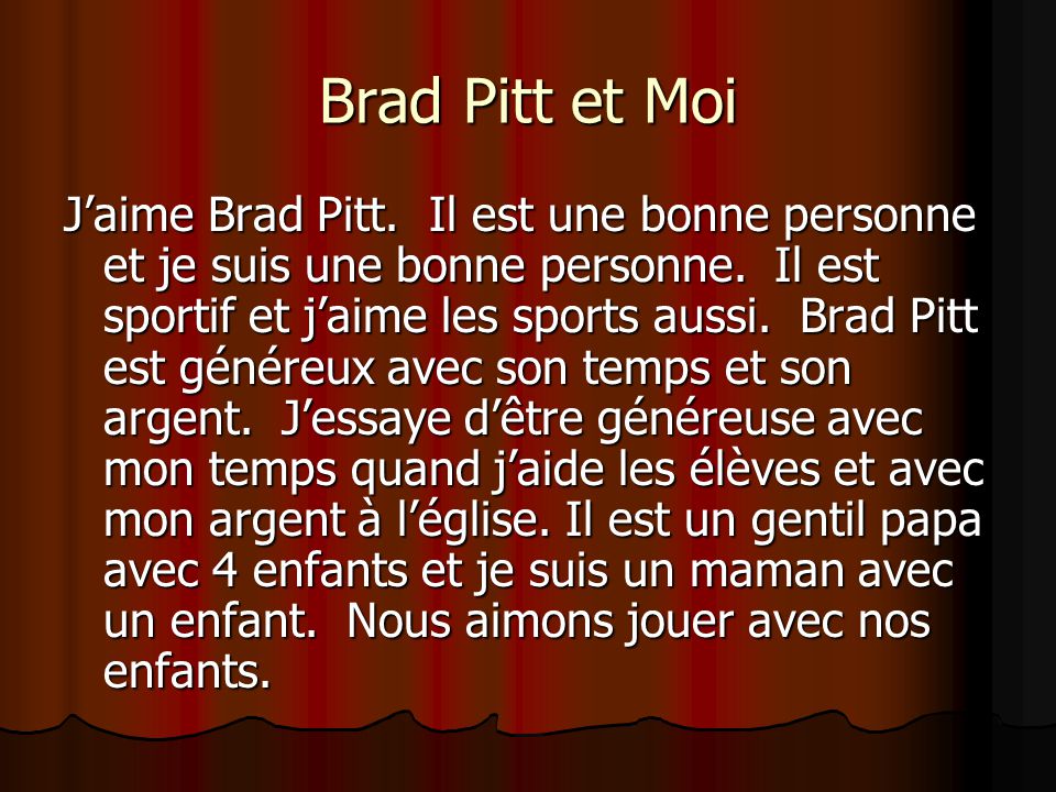 Brad Pitt et Moi